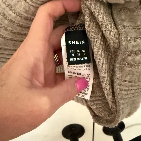 SHEIN Taupe Ribbed Knit Top - Picture 6 of 7